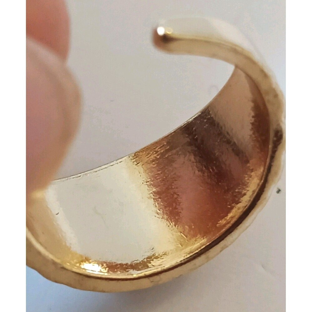 Tiger Eye Gemstone Ring 6.5 Inches Gold Alloy - Picture 4 of 5